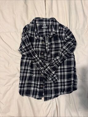 Carter's Black and White Plaid Button-Up Shirt